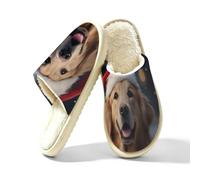 Christmas Golden Retriever Dog - Pantuflas de espuma viscoelástica para mujer, multicolor, 38.5/39.5 EU