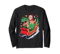 Christmas Golden Retriever T-Rex Dinosaur GR Dog Goldie Manga Larga