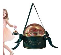 Christmas Goody Boxes, Fruit Treat Boxes, Round Christmas Boxes, Holiday Treat Box with Clear Holiday Design, Fruit Shape, and Bow for Classrooms and Parties (1 Piece)