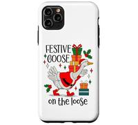 Christmas Goose Festive Goose on The Loose Duck Xmas Holiday Carcasa para iPhone 11 Pro MAX