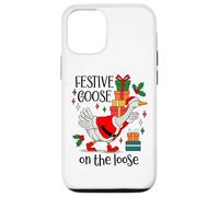 Christmas Goose Festive Goose on The Loose Duck Xmas Holiday Carcasa para iPhone 12/12 Pro