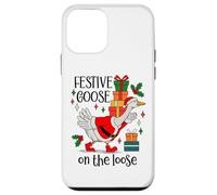 Christmas Goose Festive Goose on The Loose Duck Xmas Holiday Carcasa para iPhone 12 Mini