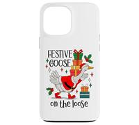 Christmas Goose Festive Goose on The Loose Duck Xmas Holiday Carcasa para iPhone 13 Pro MAX