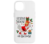 Christmas Goose Festive Goose on The Loose Duck Xmas Holiday Carcasa para iPhone 14 Plus