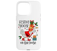 Christmas Goose Festive Goose on The Loose Duck Xmas Holiday Carcasa para iPhone 15 Pro MAX