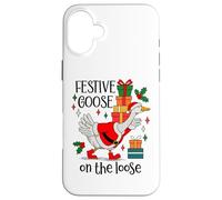 Christmas Goose Festive Goose on The Loose Duck Xmas Holiday Carcasa para iPhone 16 Plus