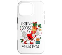 Christmas Goose Festive Goose on The Loose Duck Xmas Holiday Carcasa para iPhone 16 Pro