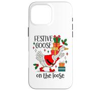 Christmas Goose Festive Goose on The Loose Duck Xmas Holiday Carcasa para iPhone 16 Pro MAX