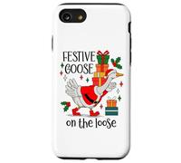 Christmas Goose Festive Goose on The Loose Duck Xmas Holiday Carcasa para iPhone SE (2020) / 7/8