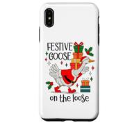 Christmas Goose Festive Goose on The Loose Duck Xmas Holiday Carcasa para iPhone XS MAX