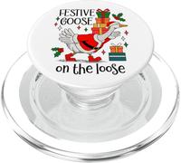 Christmas Goose Festive Goose on The Loose Duck Xmas Holiday PopSockets PopGrip para MagSafe