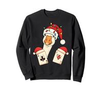 Christmas Goose Six Seven Meme Jugando a Las Cartas Humor Travieso Sudadera