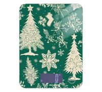 Christmas Green Trees Keto - Báscula de cocina pequeña para alimentos, 11 libras/1 onzas, báscula inteligente de cocina de 5 kg/5 g con 4 unidades para hacer jabón, hornear, dieta báscula para cocina