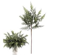 Christmas Greenery - 16in Artificial Pine Cedar Branches for Holiday Table Centerpieces, Festive Home Decor with Realistic Foliage, Greenery Stems for Mantel Vase Filler Crafts, Green , Box Pac