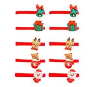 Christmas Hair Ties, 10-Piece Soft Cute Elastic Rubber Hair Bands, Festive Tresses Accessories for Bun, Braid, Sports, Cheer, Gymnastics, Ballet, Shower, Beach, School, Party, Wedding
