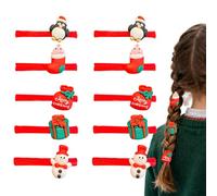 Christmas Hair Ties Accessories - Elastic Scrunchies with Reindeer Santa | Soft Stretch Material for Comfortable Wearing Kids Adults Parties School Seasonal Celebrations