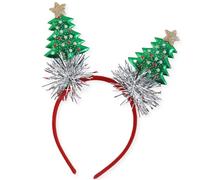 Christmas Hairhoop Shimmering Garlands Headwear with Festival Star/Tree Decors Family Gathering Holiday Event Headpiece Festival Headpiece