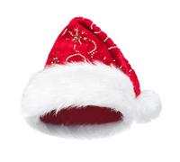 Christmas Hat - Portable Santa Claus Headwear for Travel Party Celebration | Reusable Soft Fabric Hat with Adjustable Fit Design Festive Accessory for Winter Events Photo Props, 30*42cm Red White