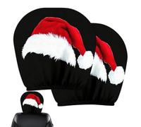 Christmas Headrest Covers - 2 Piece Elastic Santa Car Headrest Protectors | Cute Universal Funny Headrest Covers Fit Sedan SUV RV Truck for Holiday Road Trips Daily Driving Christmas Festivals Winter