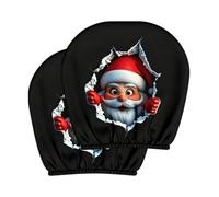 Christmas Headrest Covers, 2 Pieces Elastic, Cute Santa Universal