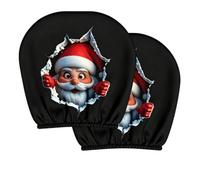 Christmas Headrest Covers for Cars 2 Pieces Elastic Cute Santa Universal