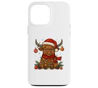 Christmas Highland Cow Tangled Lights Funny Holiday Carcasa para iPhone 13 Pro MAX