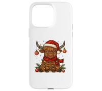 Christmas Highland Cow Tangled Lights Funny Holiday Carcasa para iPhone 15 Pro MAX