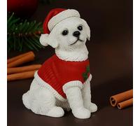 Christmas Hikuma Dog - Cute Dog Figurines | Cute Resin Pets, Holiday Resin Figurines Decoration for Christmas, Birthday, Thanksgiving, Office, Dorm, School, Apartment, Party, or Festive Decor
