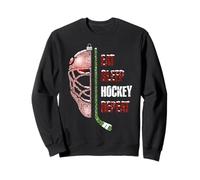 Christmas Hockey Goalie Funny Xmas Eat Sleep Hockey Repeat Sudadera