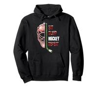 Christmas Hockey Goalie Funny Xmas Eat Sleep Hockey Repeat Sudadera con Capucha