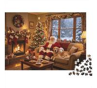 Christmas Hogar Adult Jigsaws 1000Pc Recyclable Material Santa Claus Jigsaw Puzzles Accesorio para Hora de Juego Familiar Family and Friends Birthdays 70x50cm/1000pcs