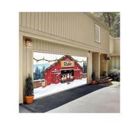Christmas Holiday Banner 7x16 Ft, Compatible with Barn Garage Doors, Large Outdoor Indoor Door Cover Mural, Winter Backdrop Decoration