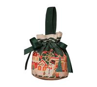 Christmas Holiday Cloth Treat Bags, Multicolour Drawstring Party Favour Sacks, 10 x 20 cm, for Classroom Celebrations, Stocking Stuffers, Kids Gift
