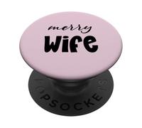 Christmas Holiday Husband, Family Matching, Xmas Merry Wife PopSockets PopGrip Adhesivo