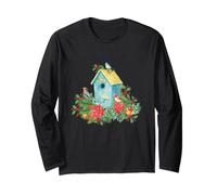 Christmas Holiday Wreath Birdhouse Birds & Bells Manga Larga