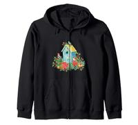 Christmas Holiday Wreath Birdhouse Birds & Bells Sudadera con Capucha