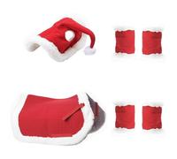 Christmas Horse Tack | Holiday Christmas Horse Costume | Soft Warm Horse Leg Wraps, Santa Hat, Saddle Pad for Holiday Christmas Supplies, Festive Horse Accessories for Christmas