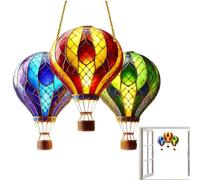 Christmas Hot Air Balloon Decoration, Waterproof Acrylic Ornament, Festive Hanging Display, 5.63x7.87 Inches, Ideal for Yard Garden Farm Room Night Birthday Thanksgiving