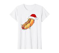 Christmas Hot Dog Lover Xmas Hotdogs Hot Dog Stand Hot Dog Camiseta gráfica económica, Mujer, Blanco, S
