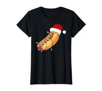 Christmas Hot Dog Lover Xmas Hotdogs Hot Dog Stand Hot Dog Camiseta gráfica económica, Mujer, Negro, S