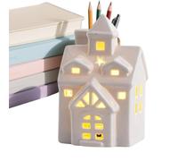 Christmas House - Light Up Christmas Houses | Ceramic House with Light | Christmâs Desk Decor for Holiday Seasonal Display Indoor Tabletop Mantel Shelf | LED Christmâs Decoration Porcelain Houses