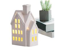 Christmas House - Light Up Christmas Houses | Ceramic House with Light | Christmâs Desk Decor for Holiday Seasonal Display Indoor Tabletop Mantel Shelf | LED Christmâs Decoration Porcelain Houses