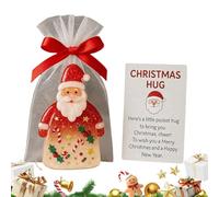 Christmas HUG CHARM - SANTA CLAUS ORNAMENT 12G, tarjeta de vacaciones con , Keepsake Festive Token, Christmas Hug Blessing Celebration Decoration | Maravilloso KeepSakes Mujeres niñas hombres