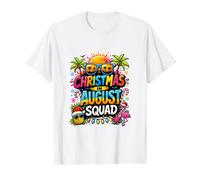 Christmas in August Squad Summer Holiday Party Art Camiseta gráfica económica, Hombre, Blanco, S