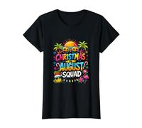 Christmas in August Squad Summer Holiday Party Art Camiseta gráfica económica, Mujer, Negro, L