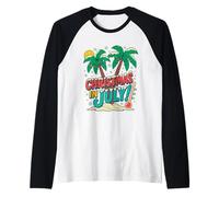Christmas in July - Fun Family Beach Vacation Summer Xmas Camiseta Manga Raglan