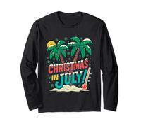 Christmas in July - Fun Family Beach Vacation Summer Xmas Manga Larga