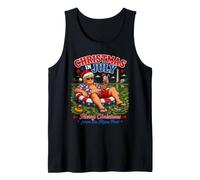 Christmas in July Reflecting Pool Algae Funny Santa USA Camiseta sin Mangas