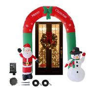 Christmas Inflatable Arch - 7.87ft LED Blow Up, Outdoor Christmas Inflatables with Santa & Snowman, Built-in LED Lights | Festive Arch Decoration for Yard, Garden, Driveway, Patio & Lawn (EU Plug)
