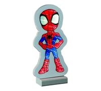 Christmas Inspirations Spidey Infinity Light - Lámpara LED (20 cm, USB-C) | Plástico con base de madera, decoración de fanáticos con licencia oficial, decoración de invierno y Navidad